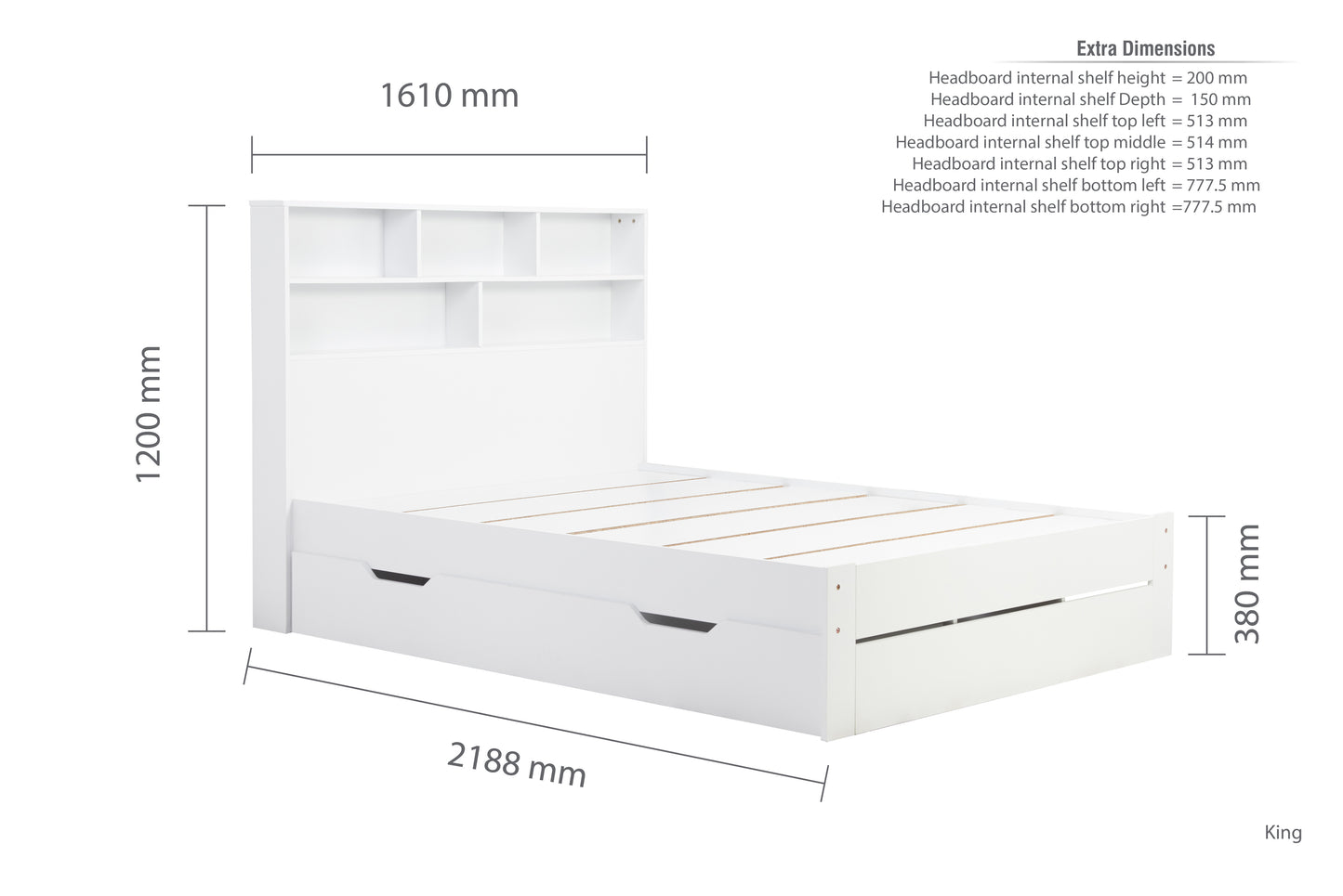Alfie King Storage Bed
