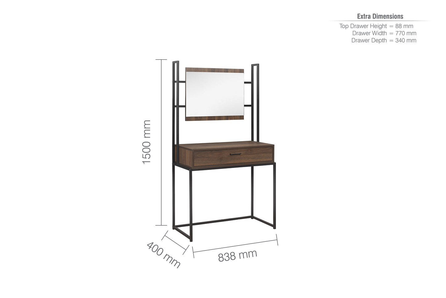 Houston Dressing Table & Mirror