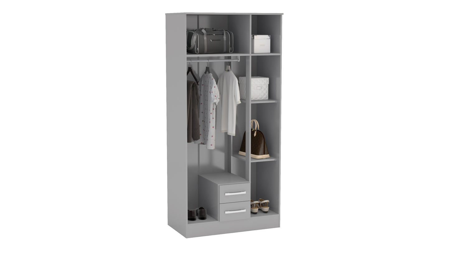 Lynx 3 Door 2 Drawer Wardrobe With Mirror