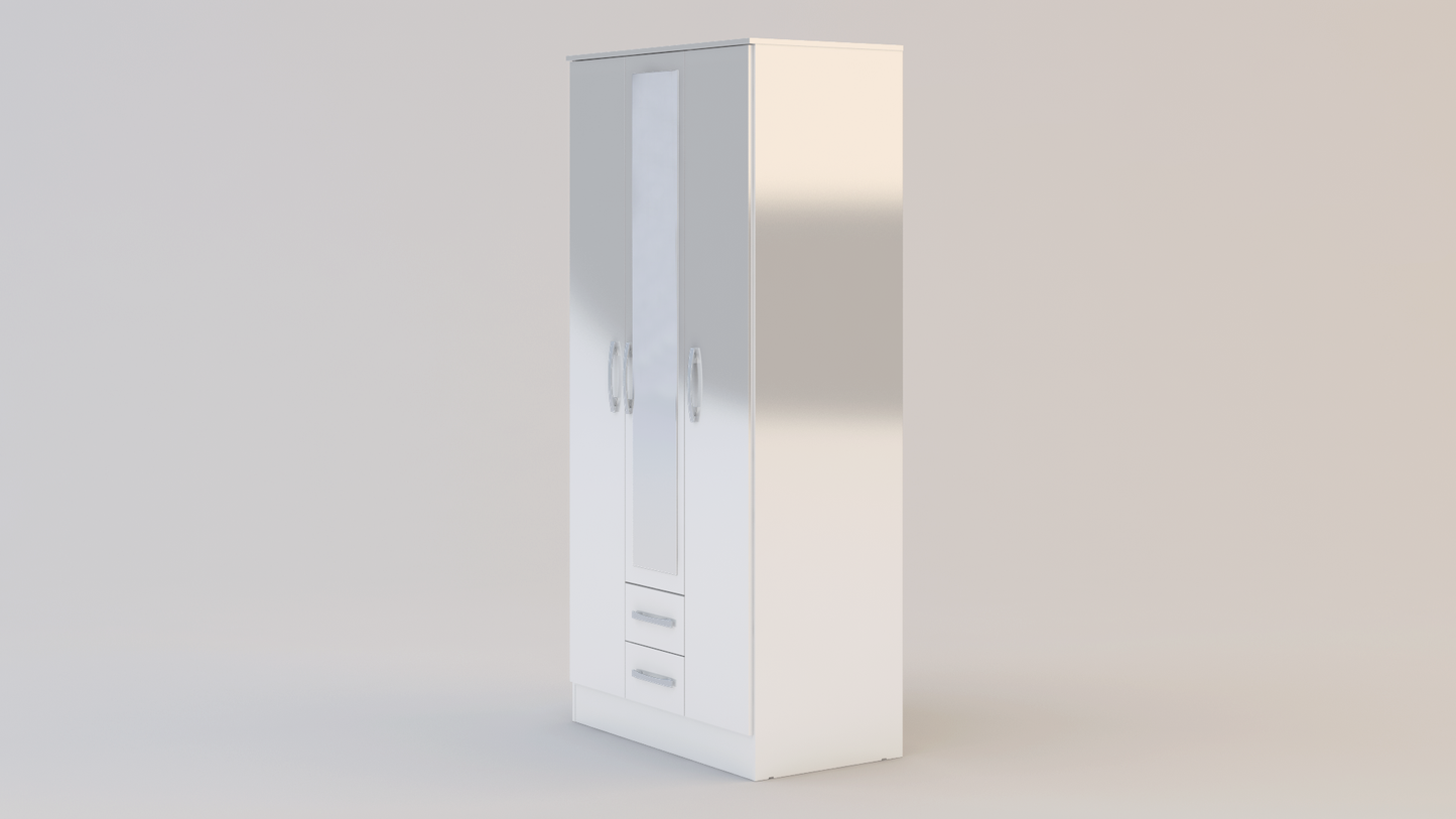 Lynx 3 Door 2 Drawer Wardrobe With Mirror