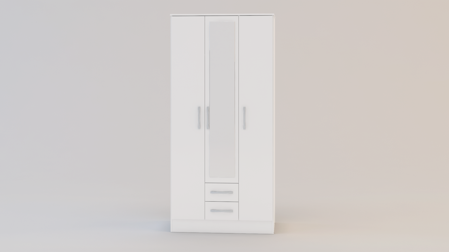 Lynx 3 Door 2 Drawer Wardrobe With Mirror