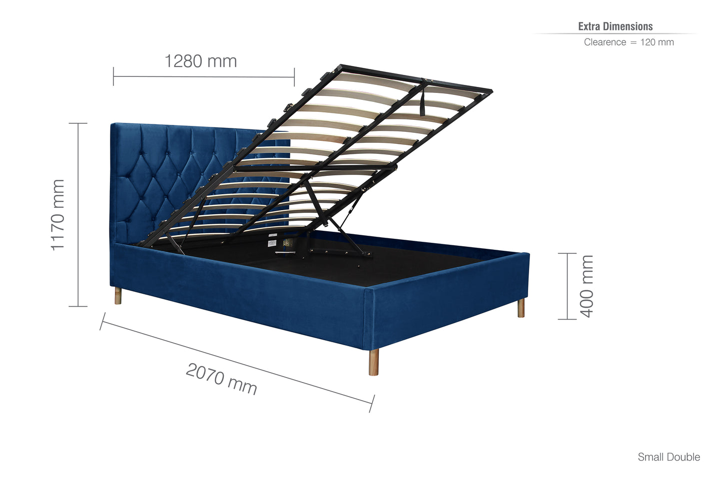 Loxley Small Double Ottoman Bed