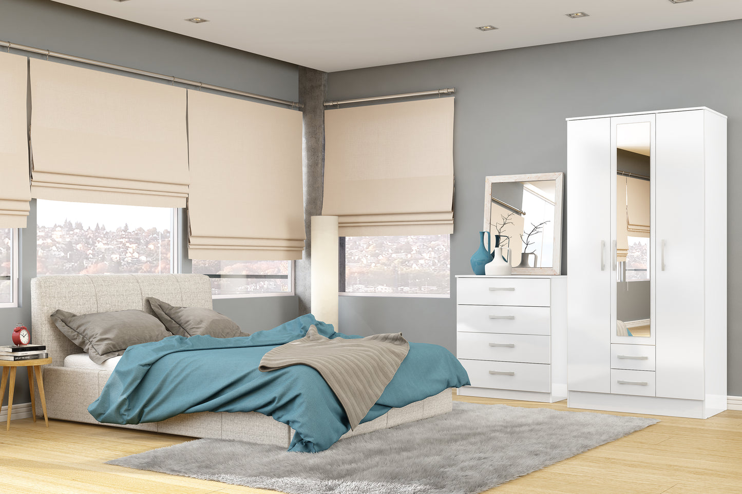Lynx 2 Door Sliding Wardrobe With Mirror
