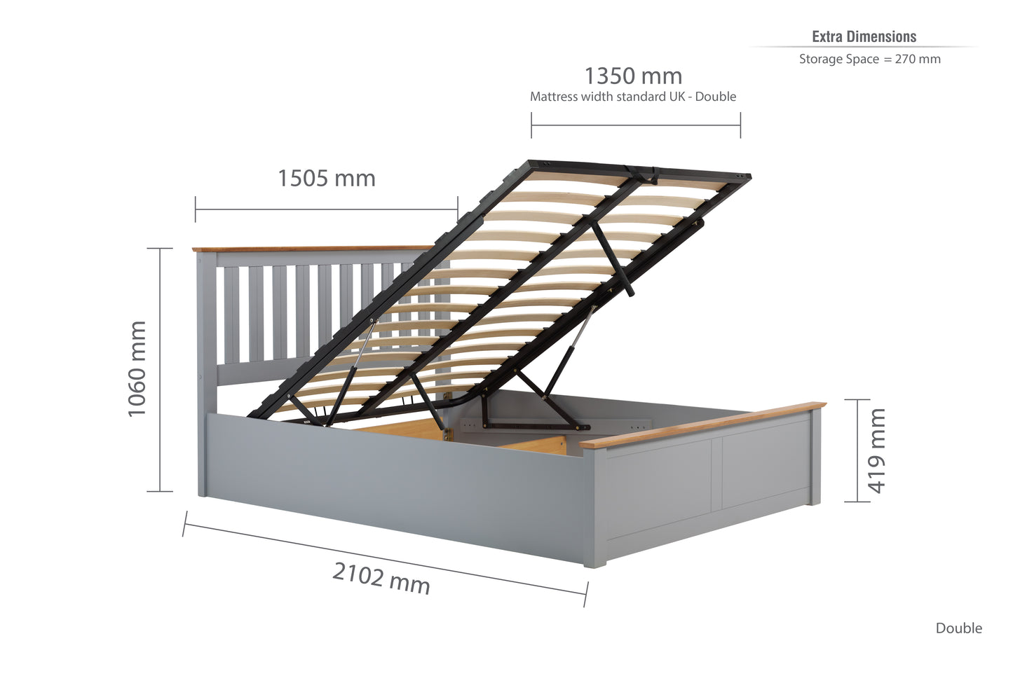 Phoenix Double Ottoman Bed