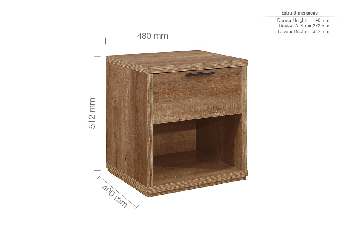 Stockwell 1 Drawer Bedside