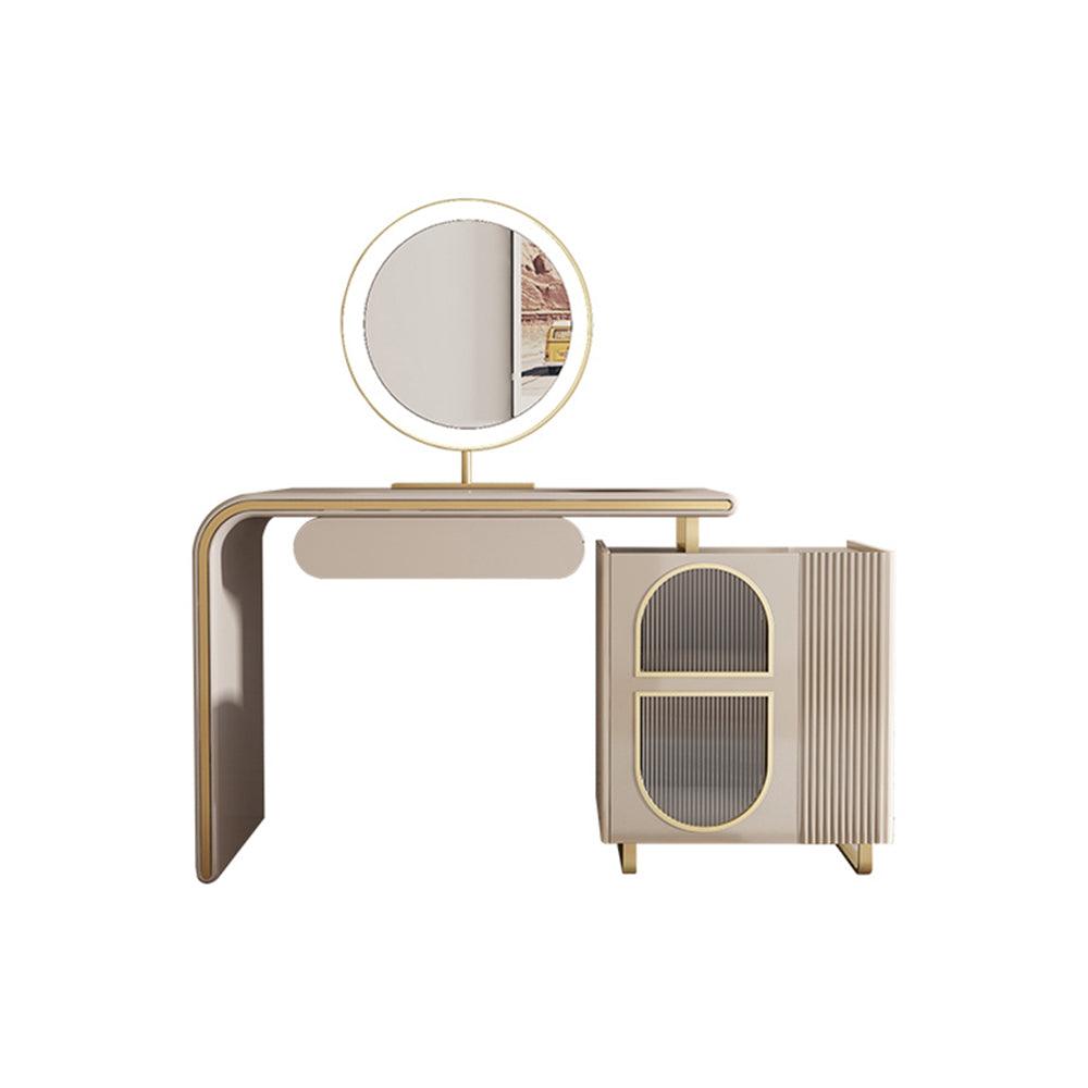 Swan Dressing Table with Mirror, Black- | Get A Free Side Table Today