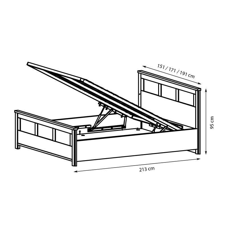 Cremona Bed with Storage and LED lights in 3 Sizes
