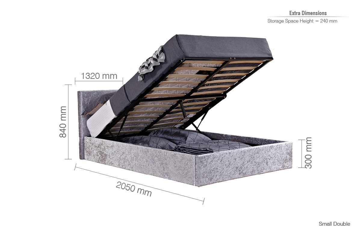 Berlin Small Double Ottoman Bed