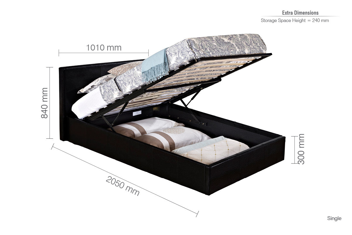 Berlin Single Ottoman Bed