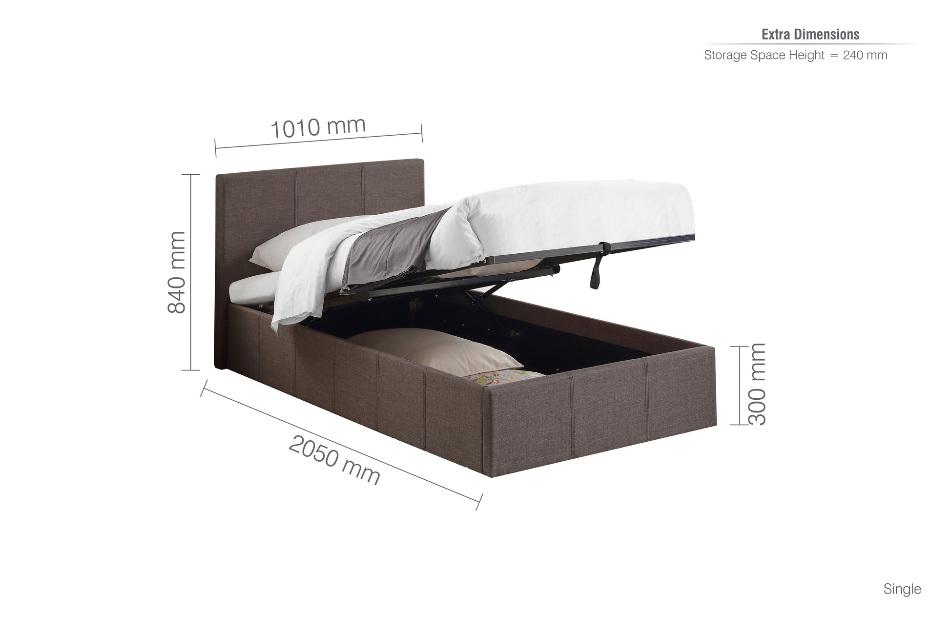 Berlin Single Ottoman Bed