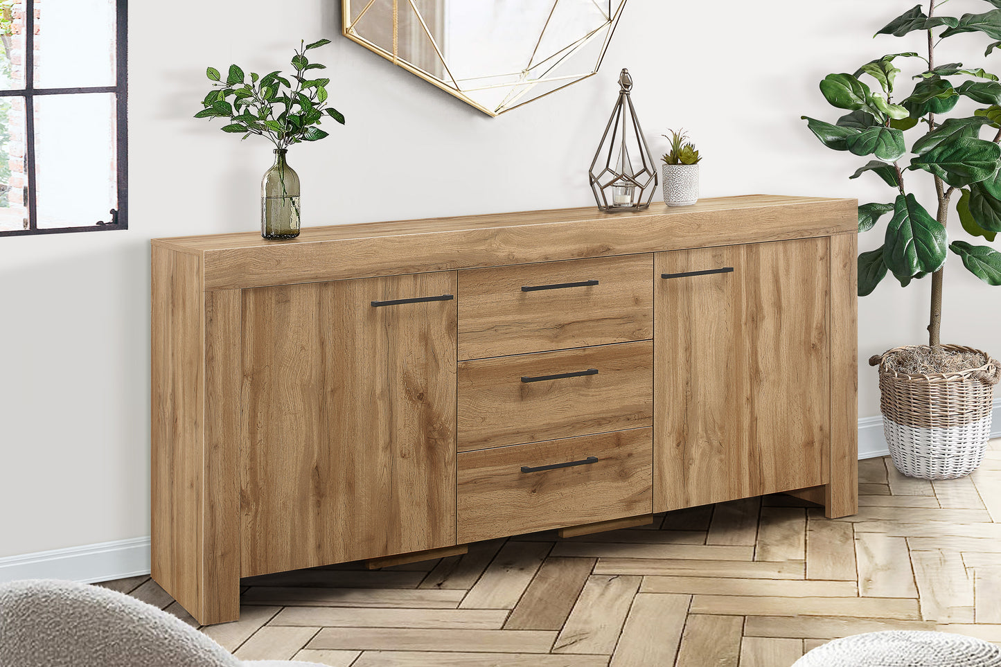 Compton 3 Drawer 2 Door Sideboard