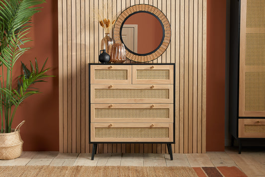 Croxley 5 Drawer Rattan Chest