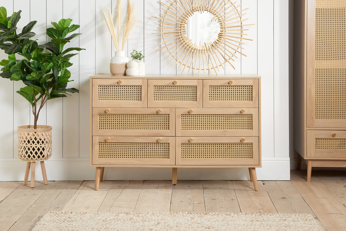 Croxley 7 Drawer Rattan Chest