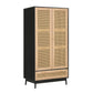 Croxley 2 Door 1 Drawer Rattan Wardrobe