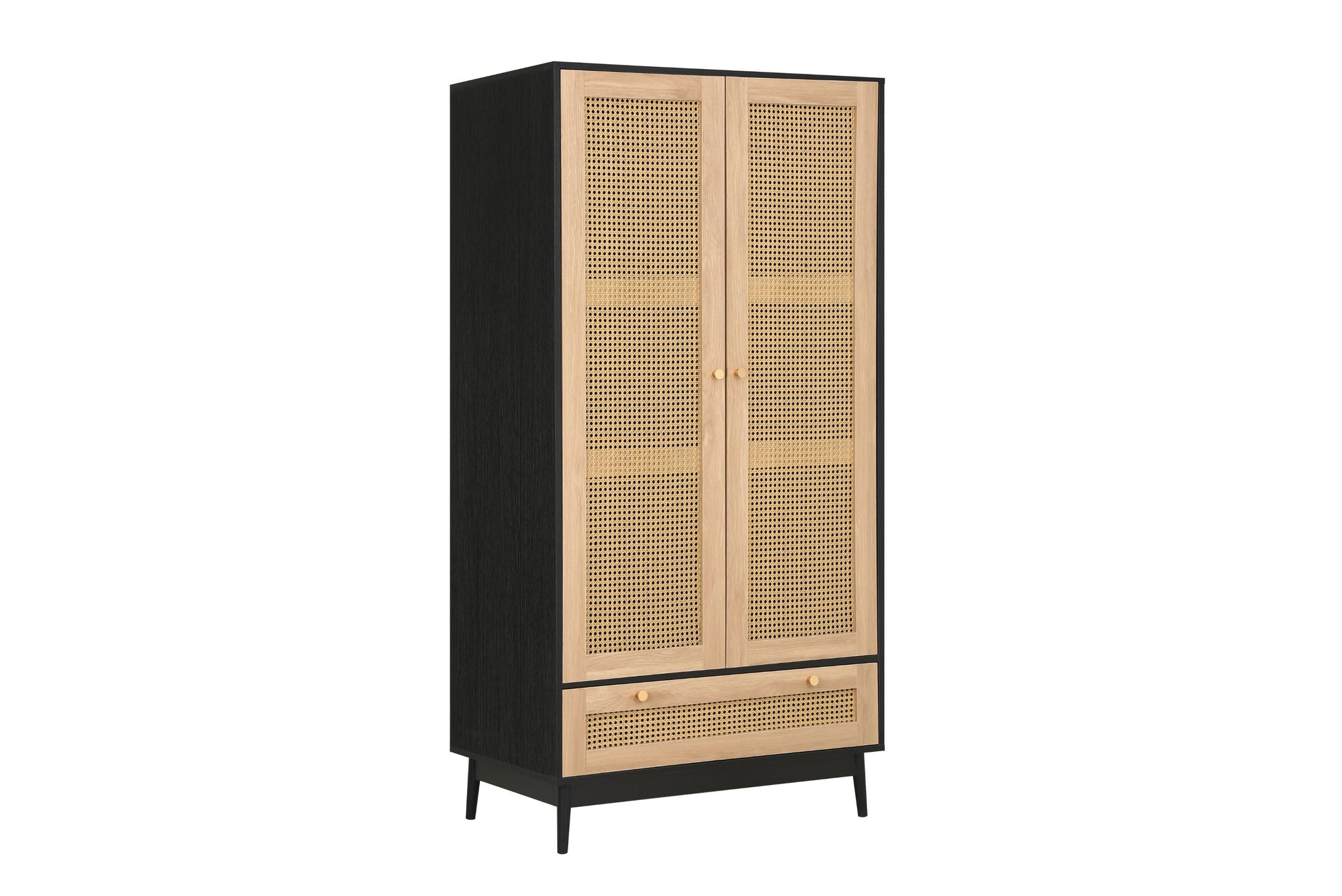 Croxley 2 Door 1 Drawer Rattan Wardrobe