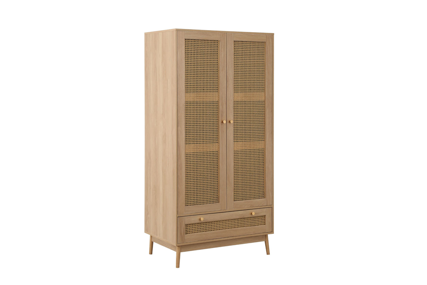 Croxley 2 Door 1 Drawer Rattan Wardrobe