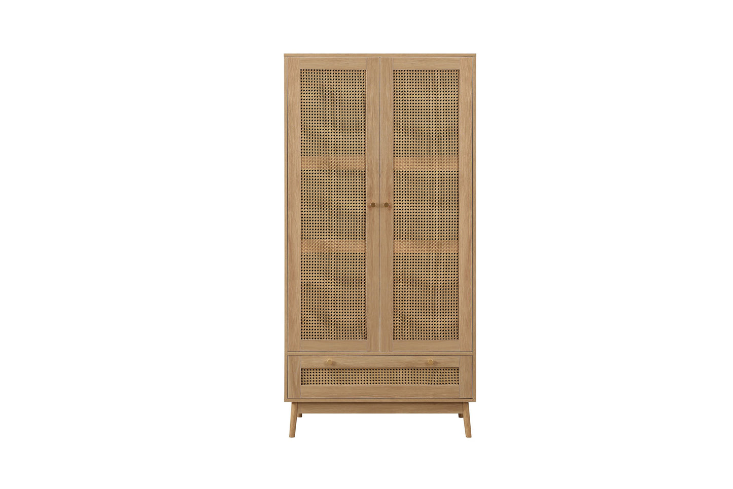 Croxley 2 Door 1 Drawer Rattan Wardrobe