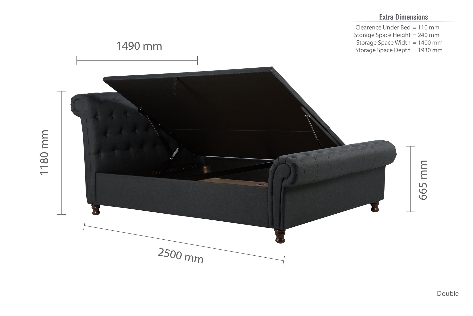 Castello Double Side Ottoman Bed