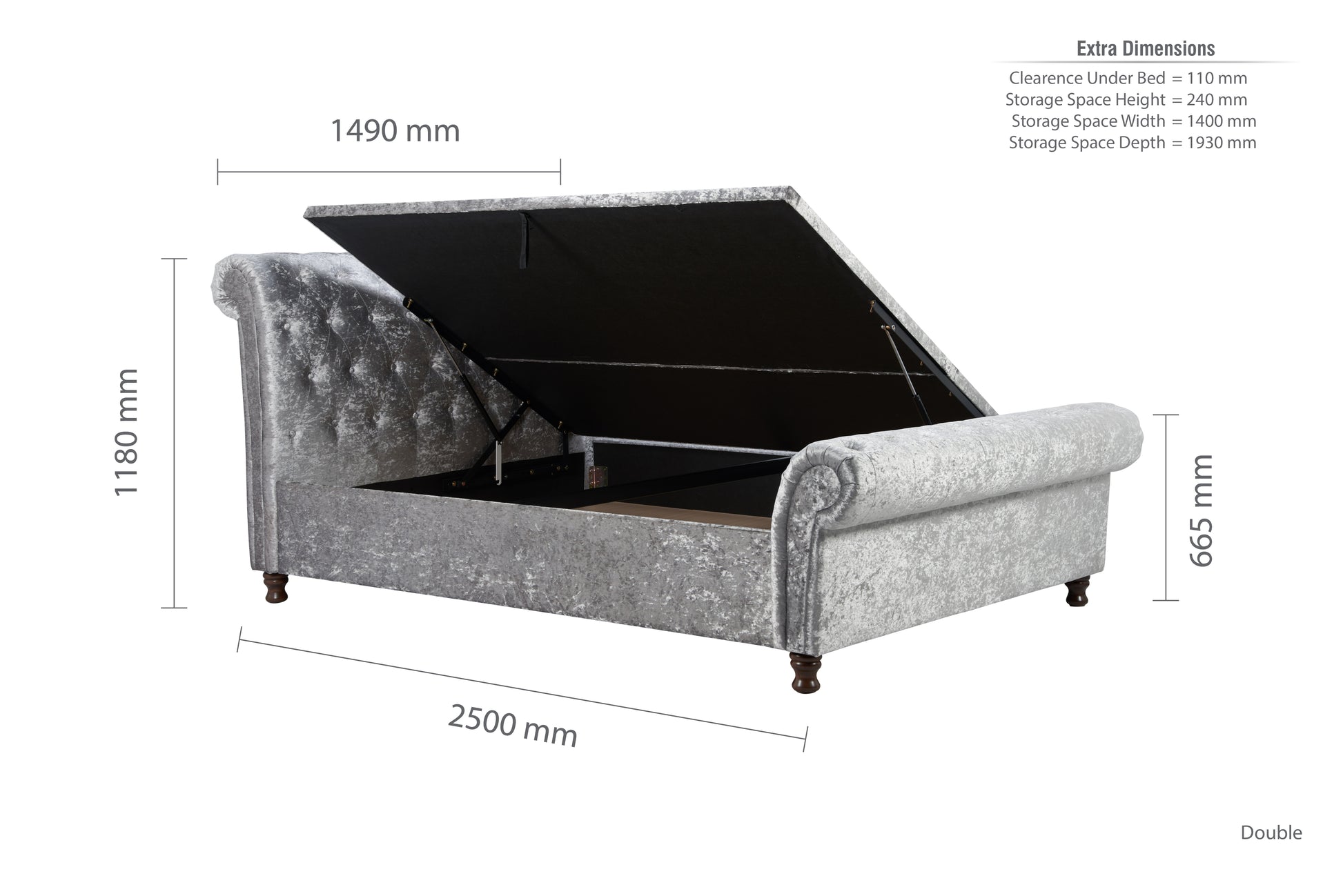 Castello Double Side Ottoman Bed