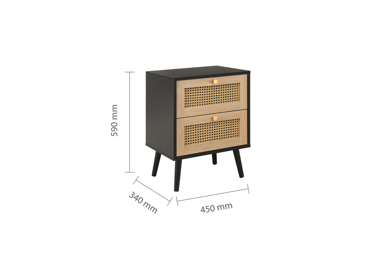 Croxley 2 Drawer Rattan Bedside