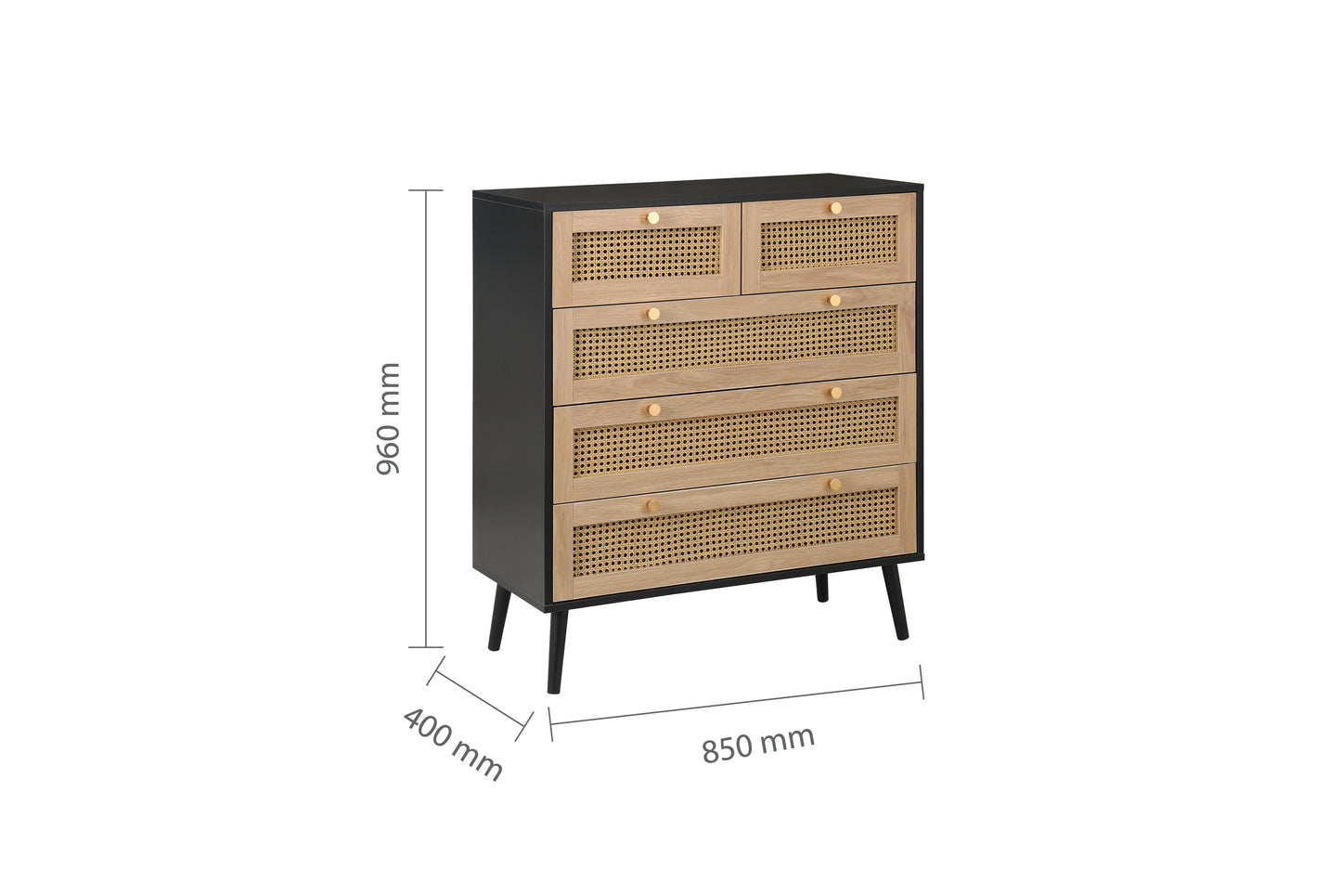 Croxley 5 Drawer Rattan Chest