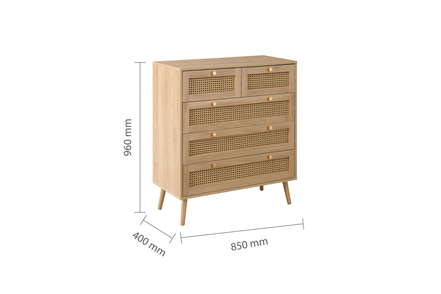 Croxley 5 Drawer Rattan Chest