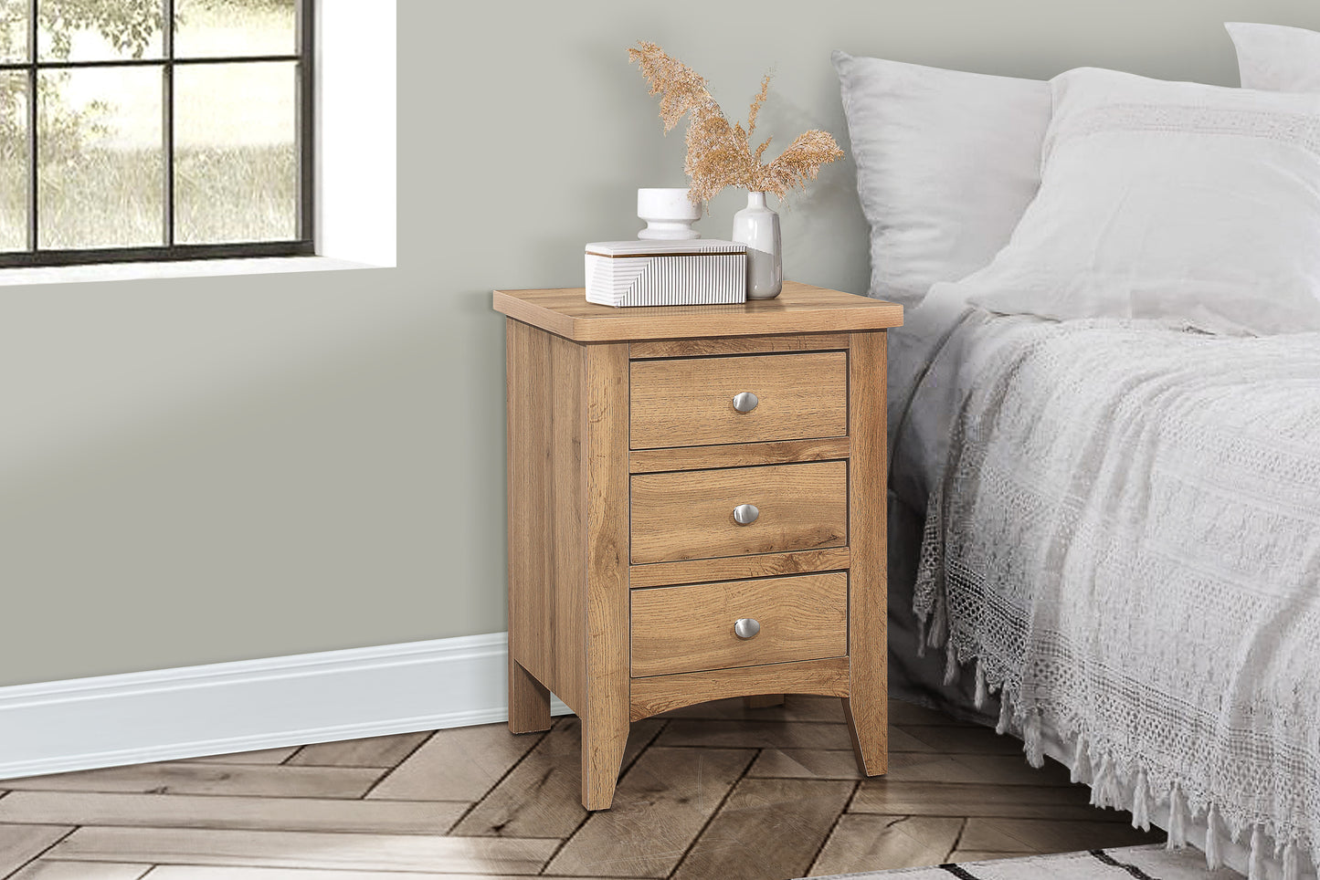 Hampstead 3 Drawer Bedside