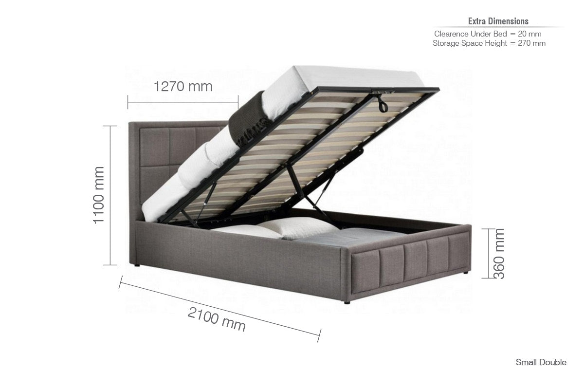 Hannover Small Double Ottoman Bed