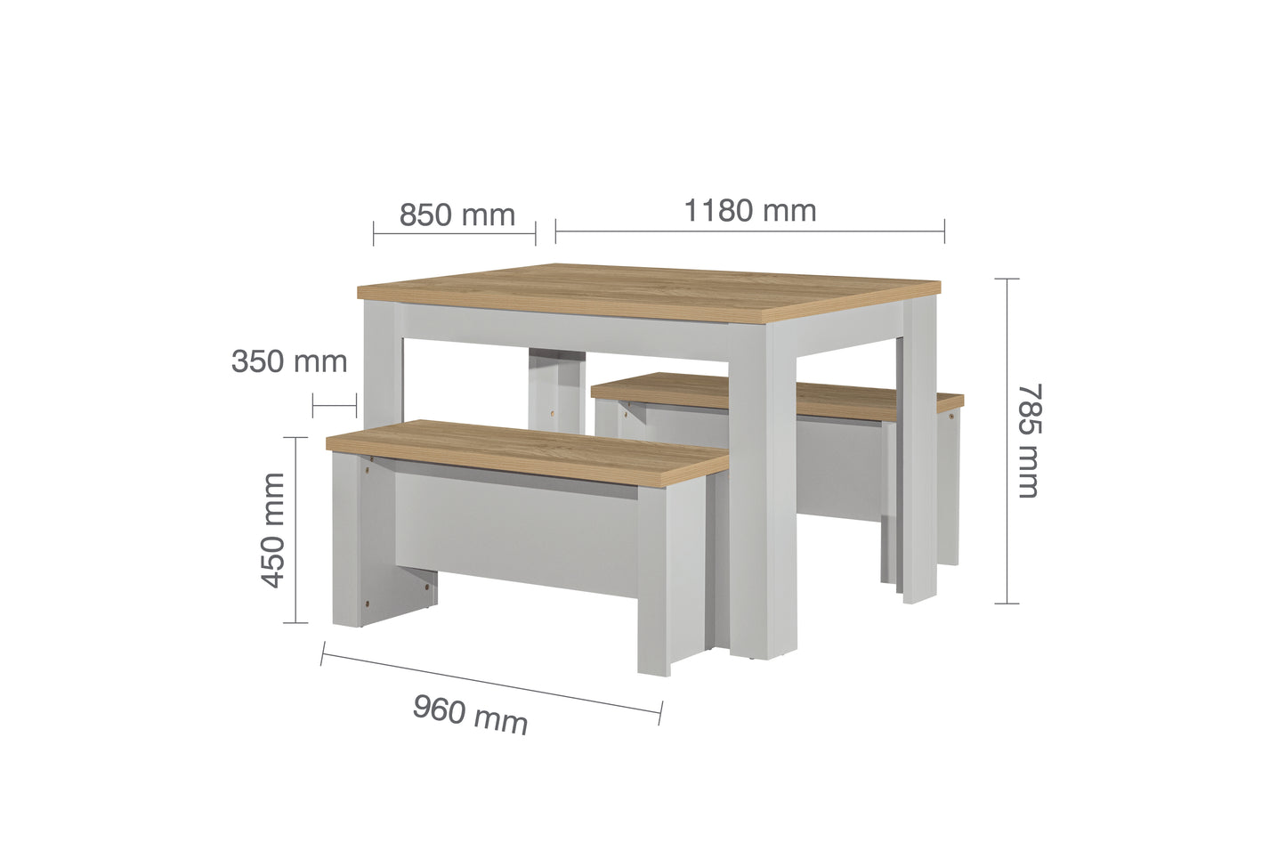 Highgate Dining Table & Bench Set