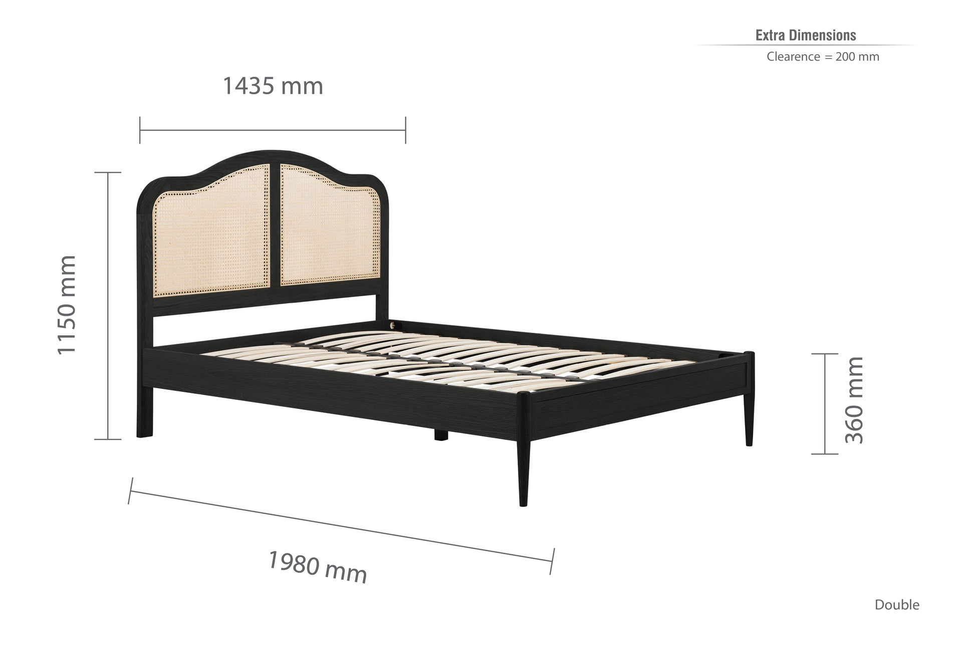 Leonie Double Rattan Bed