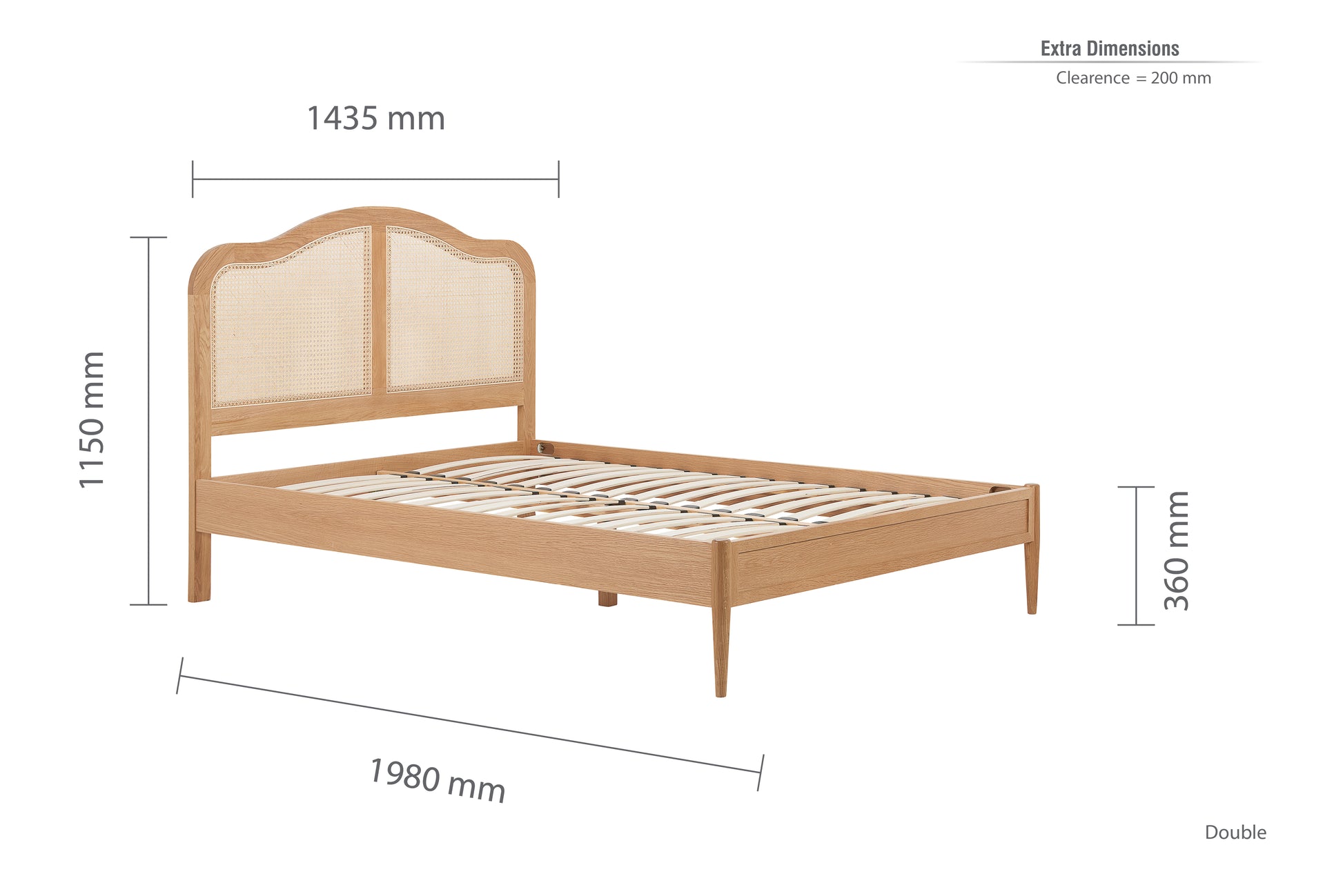 Leonie Double Rattan Bed