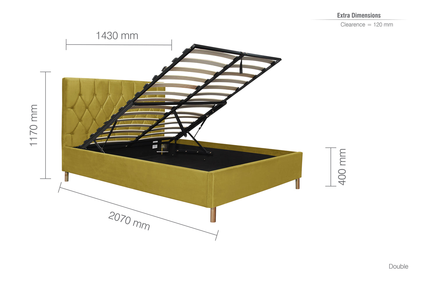 Loxley Double Ottoman Bed