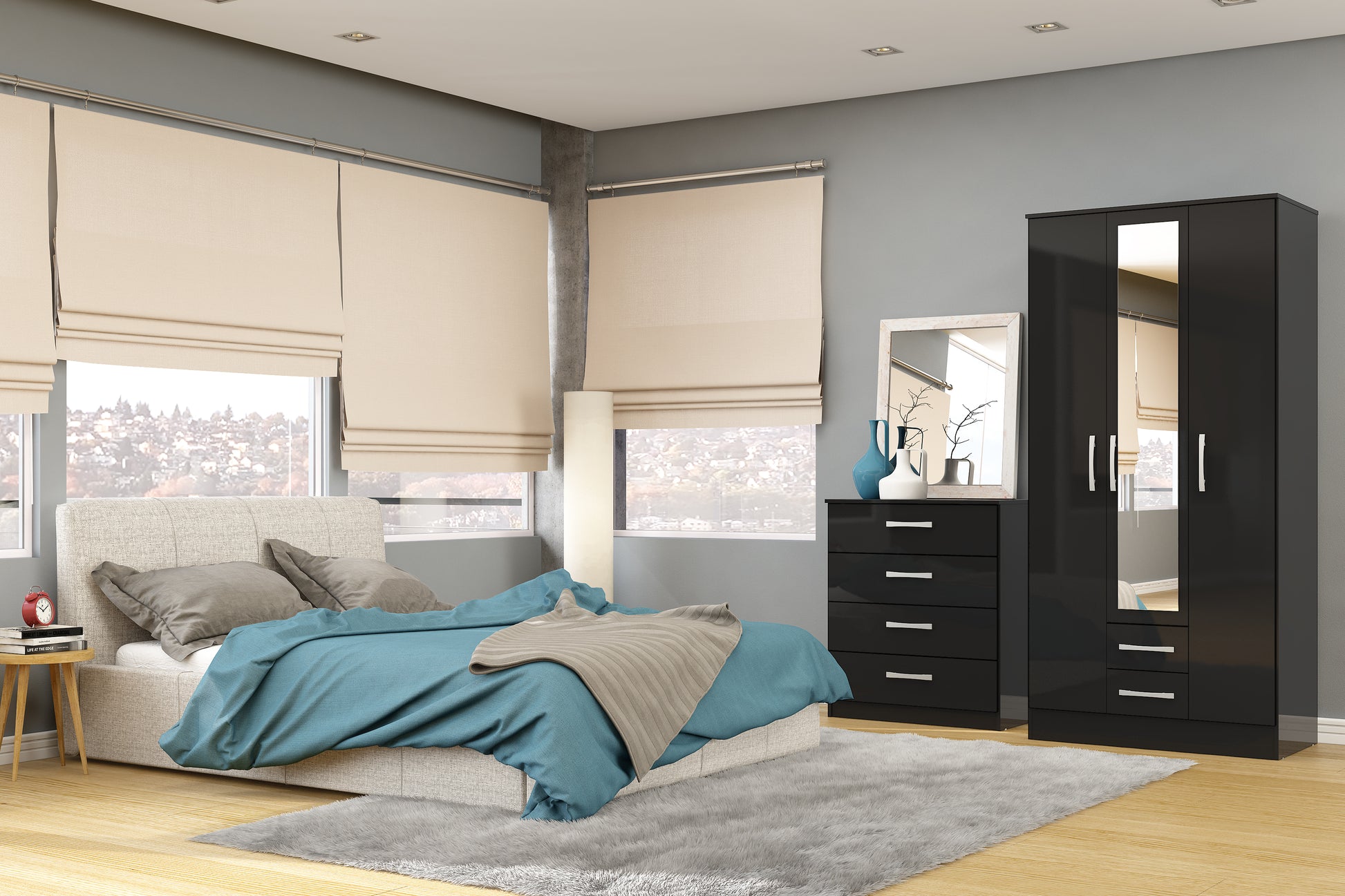 Lynx 2 Door Sliding Wardrobe With Mirror