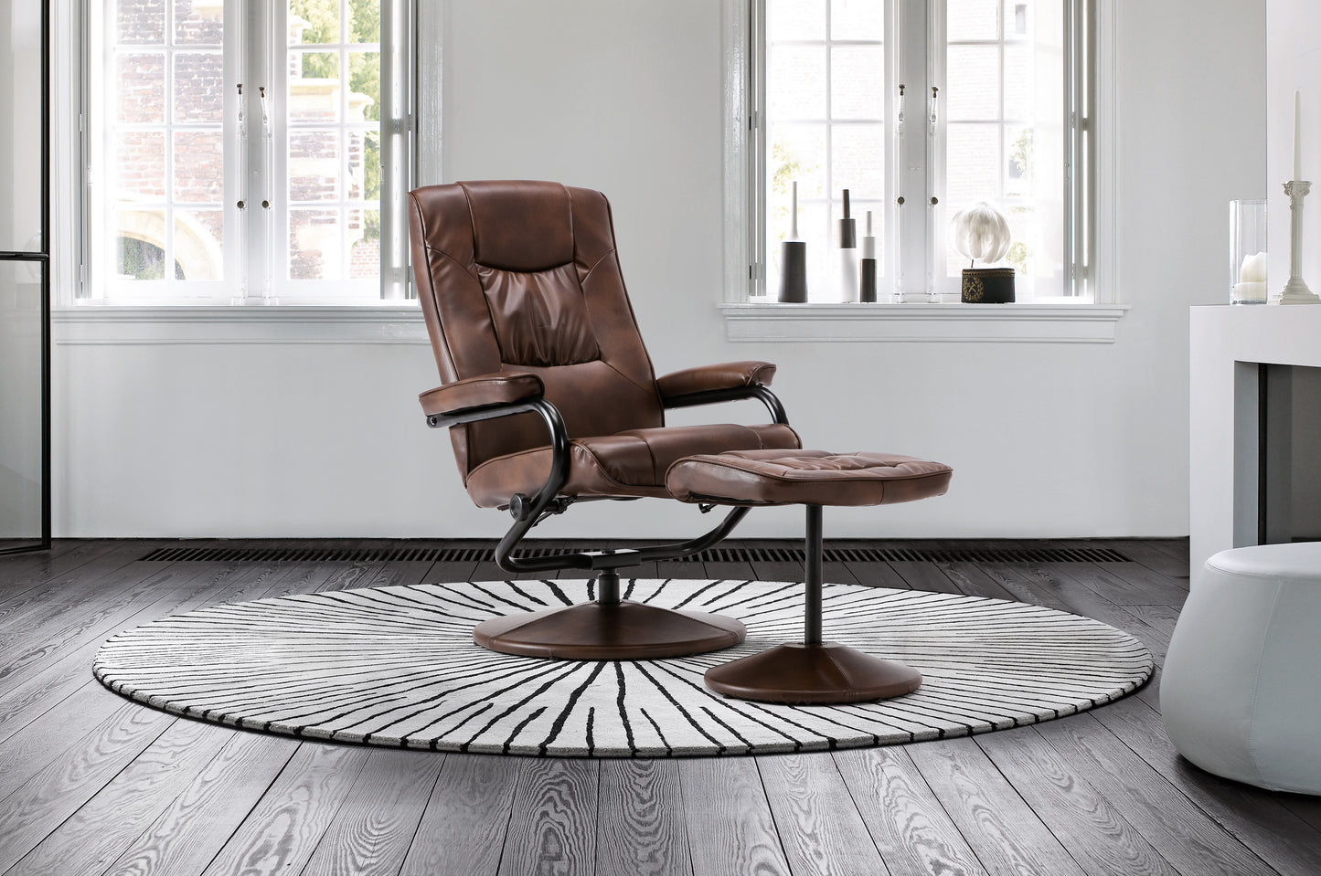 Memphis Swivel Chair & Footstool