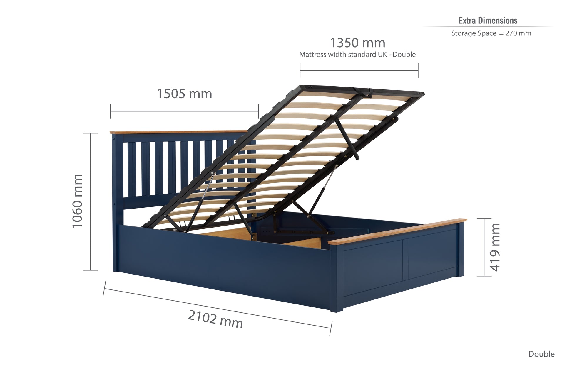 Phoenix Double Ottoman Bed