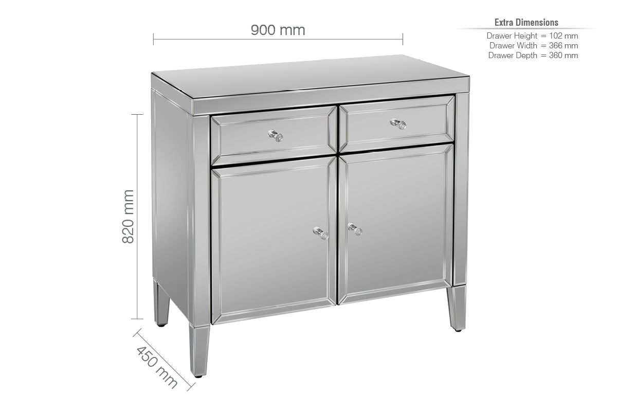 Valencia 2 Drawer 2 Door Sideboard