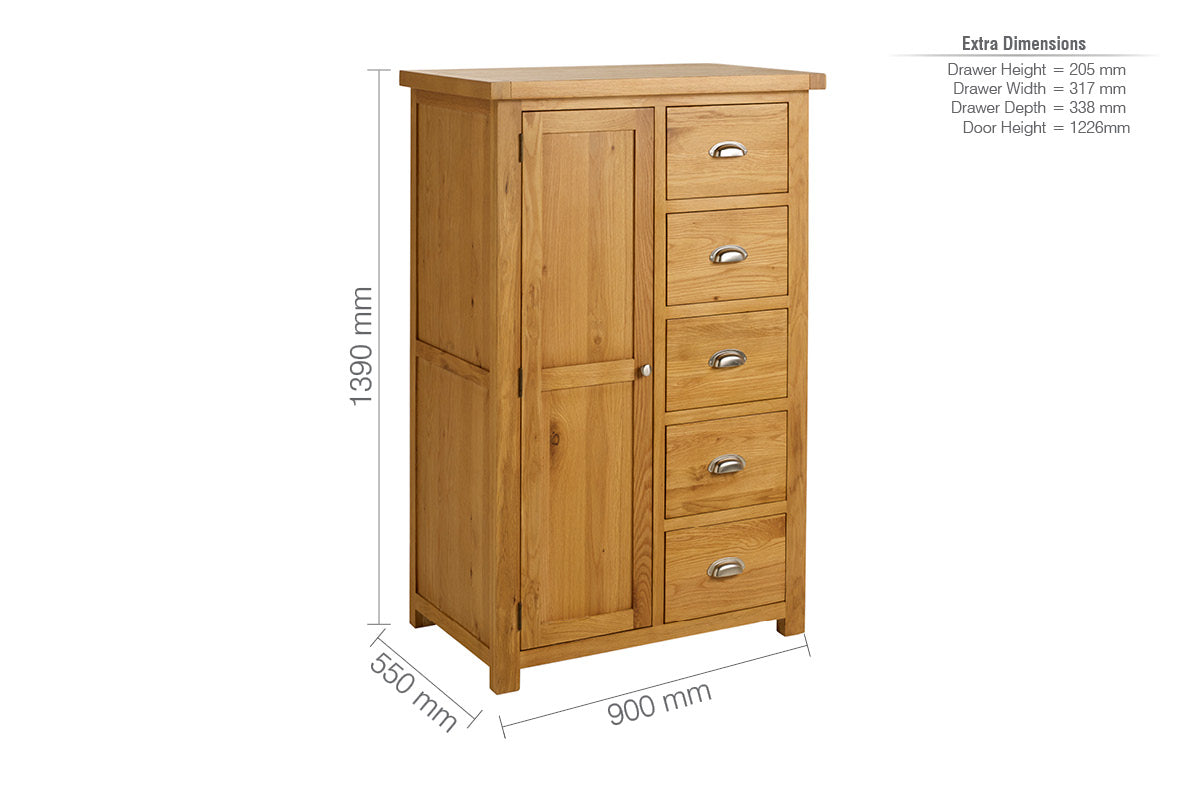 Woburn 1 Door 5 Drawer Wardrobe