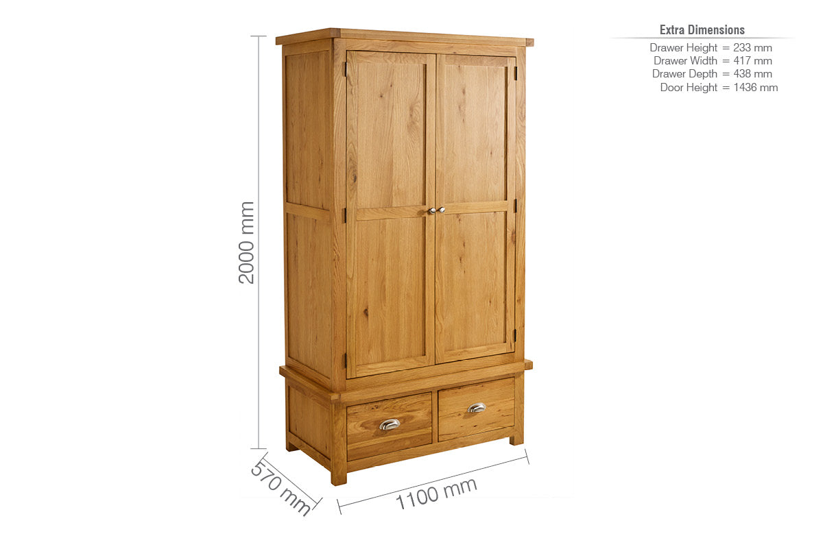 Woburn 2 Door 2 Drawer Wardrobe