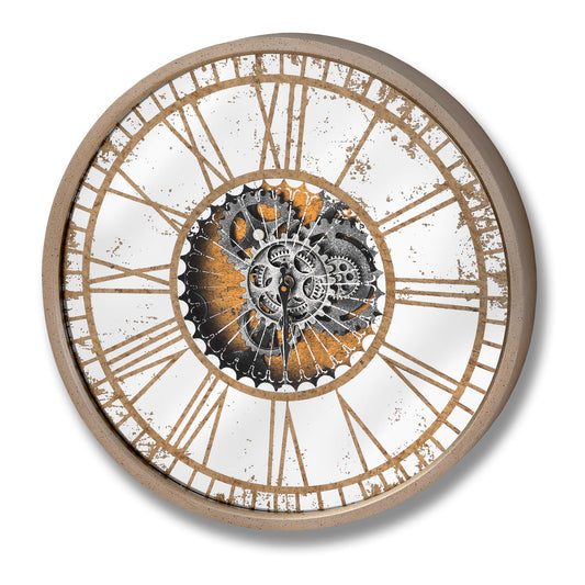 Mirrored Round Clock with Moving Mechanism - zirahome