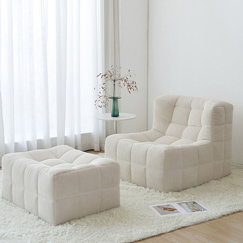 Bernice White Armchair And Ottoman, Vintage Sofa Chair-Weilai Concept