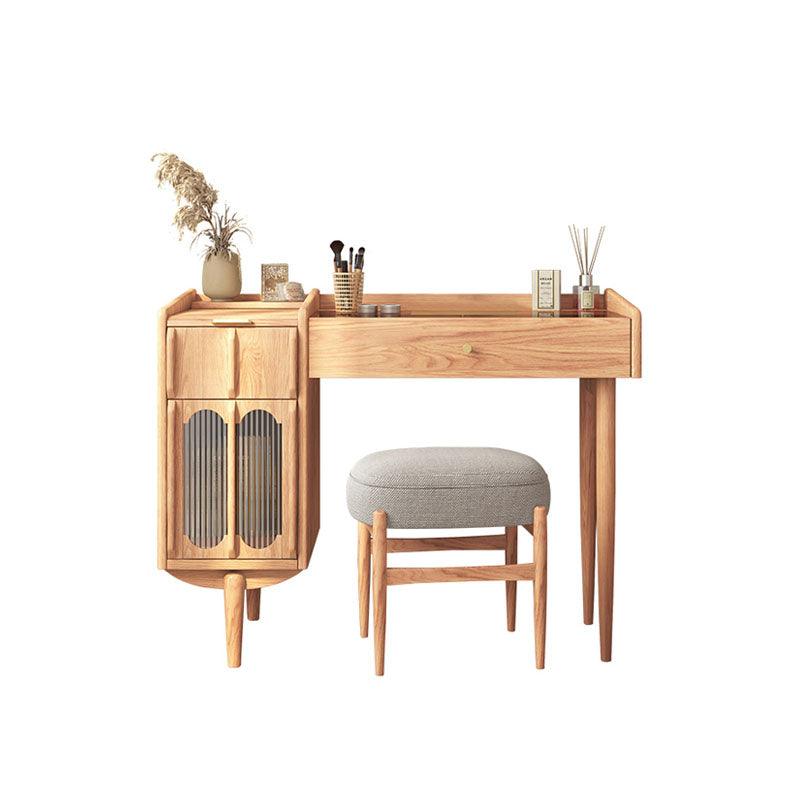 Ebony Dressing Table With Mirror, Wood - Weilai Concept