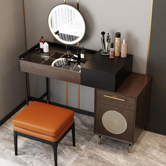 Eva Dressing Table With LED Mirror, Rosewood- | Get A Free Side Table Today