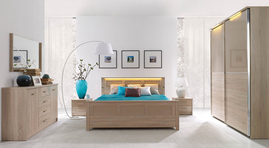 Cremona Bed with Storage and LED lights in 3 Sizes