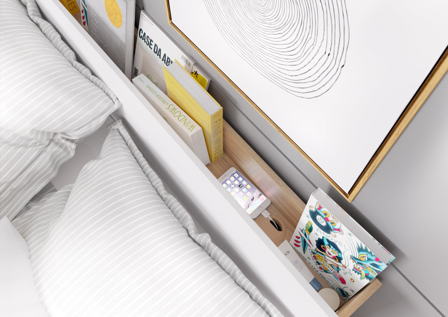 Dentro DT-02 Bed with Storage and LED 160cm