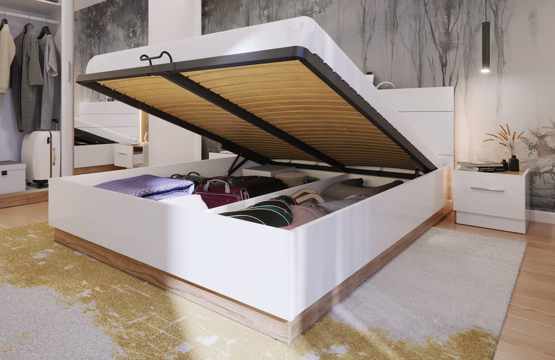 Dentro DT-02 Bed with Storage and LED 160cm