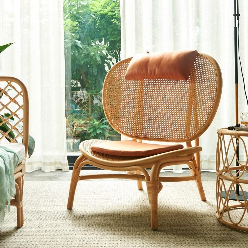 Angelina Rattan Armchair, Oak- | Get A Free Side Table Today