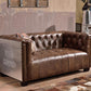 Aviator Three Seater Sofa, Real Leather And Aluminium- | Get A Free Side Table Today