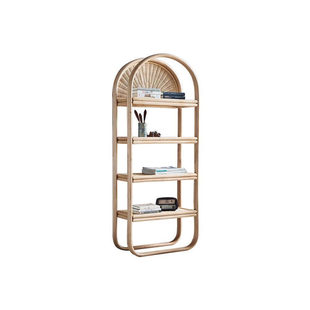 Cane Rattan Bookcase, Shelving Unit, Oak- | Get A Free Side Table Today