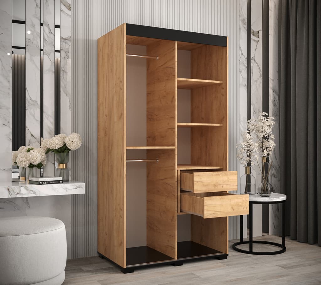 Bergamo T3 Sliding Door Wardrobe 100cm