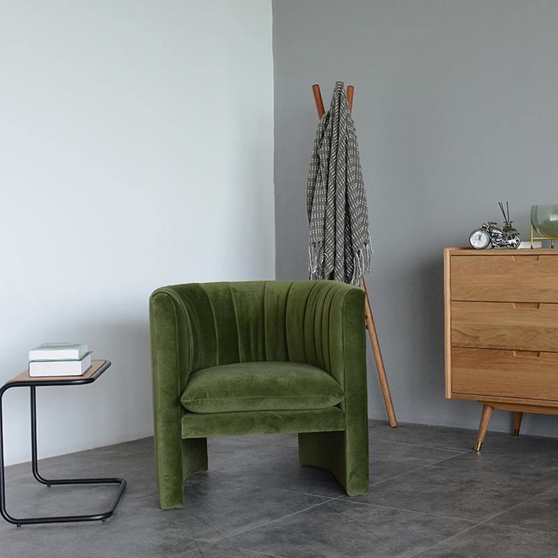 Edwick Armchair, Velvet- | Get A Free Side Table Today